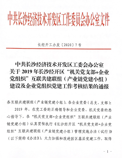 打造混合所有造企业党建标杆 ——Z6人生就是博智能党委获评2019年长沙经开区企业党组织党建工作查核“优良”等